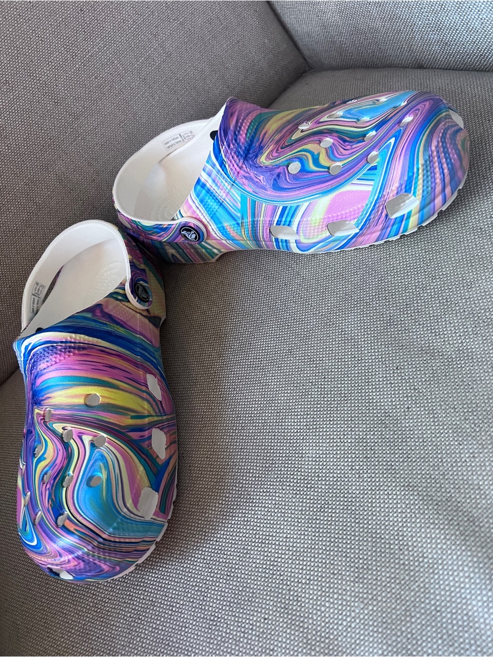 CROCS Women's Multicolor Swirl Clogs with White Interior